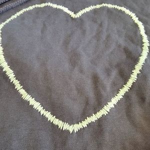 Easel Cropped Gray Heart Hoodie